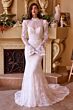 Andrea and Leo WL042 Plunging Neck Bolero Jacket Lace Bridal Dress