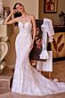 Andrea and Leo WL042 Plunging Neck Bolero Jacket Lace Bridal Dress