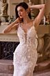 Andrea and Leo WL053 Spaghetti Strap Plunging Neck Lace Bridal Gown