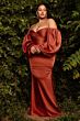 LaDivine 7482 Bishop Sleeve Sweetheart Neck Dress