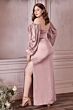 LaDivine 7482 Bishop Sleeve Sweetheart Neck Dress