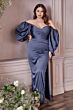LaDivine 7482 Bishop Sleeve Sweetheart Neck Dress