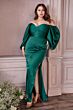 LaDivine 7482 Bishop Sleeve Sweetheart Neck Dress