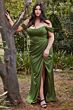 LaDivine 7484 Detachable Straps Lace-Up Dress
