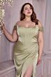 LaDivine 7484 Detachable Straps Lace-Up Dress
