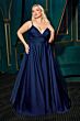 LaDivine 7485C High Slit Spaghetti Straps Dress