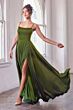 LaDivine B8402 Spaghetti Strap A-Line Satin Dress