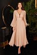LaDivine CD242 Pleated Angel Sleeve Chiffon Dress