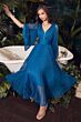 LaDivine CD242 Pleated Angel Sleeve Chiffon Dress