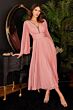 LaDivine CD242 Pleated Angel Sleeve Chiffon Dress