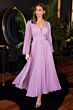 LaDivine CD242 Pleated Angel Sleeve Chiffon Dress