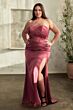 LaDivine CD326 Drape Skirt Knotted Bust Dress