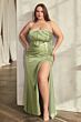 LaDivine CD326 Drape Skirt Knotted Bust Dress