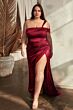 LaDivine CD327 Asymmetric Neck Cold-Shoulder Dress