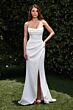 Ladivine CD355 Strapless Cowl Neck High Slit Dress