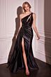 LaDivine CDS454 Asymmetric Cutout Side Drape Dress