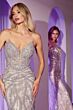 LaDivine CC0689 Plunging Neck Off-The-Shoulder Embellished Dress