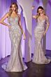 LaDivine CC0689 Plunging Neck Off-The-Shoulder Embellished Dress