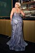 Ladivine CC0389C Beaded Lace V-Neck Plus Size Dress
