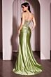 Ladivine CD2408 Sheer Corset Slit Skirt Dress