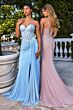 Ladivine CD770 Side Overskirt Asymmetric Waist Strapless Dress