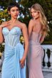 Ladivine CD770 Side Overskirt Asymmetric Waist Strapless Dress