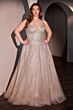 Ladivine CD786 Spaghetti Strap Beaded A-Line Tulle Dress