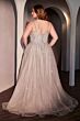 Ladivine CD786 Spaghetti Strap Beaded A-Line Tulle Dress
