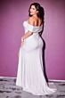LaDivine CD930 Ruched Off-The-Shoulder Sweetheart Neck Bridal Dress