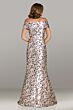 Gia Franco 12500 Off-The-Shoulder Slim-Flare Jacquard Dress