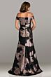 Feriani Couture 18537 Off The Shoulder Fit-And-Flare Floral Jacquard Dress