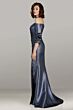 Gia Franco 12450 Off The Shoulder Pleated Faux Wrap Dress
