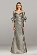 Gia Franco 12450 Off The Shoulder Pleated Faux Wrap Dress
