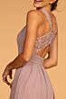 Elizabeth K GL2605 Lace Back Halter Neck Bridesmaid Dress