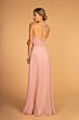 Elizabeth K GL2606 Lace Back Tie Halter Bridesmaid Dress