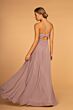 Elizabeth K GL2609 Criss Cross Back Ruched Top Bridesmaid Dress