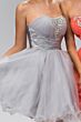 Elizabeth K GS1051 Lace-Up Back Embellished Neckline Dress