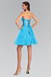 Elizabeth K GS1051 Lace-Up Back Embellished Neckline Dress