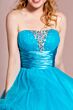 Elizabeth K GS1051 Lace-Up Back Embellished Neckline Dress