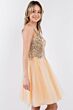 Elizabeth K GS1967 Low Back Sequin Top Dress
