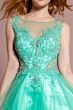 Elizabeth K GS2156 Boat Neckline Lace Bodice Dress