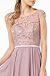 Elizabeth K GS2807 Lace Top Boat Neckline Dress