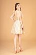 Elizabeth K GS3088 Bow Straps Floral Glitter Dress