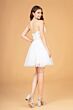Elizabeth K GS3089 Floral Top Sheer Capelet Dress