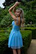 Elizabeth K GS3507 Cowl Neckline Glitter Corset Dress