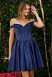 Elizabeth K GS3855 Off The Shoulder Basque Waist Lace-Up Dress