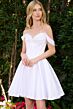 Elizabeth K GS3855 Off The Shoulder Basque Waist Lace-Up Dress