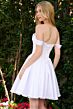 Elizabeth K GS3855 Off The Shoulder Basque Waist Lace-Up Dress