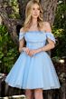 Elizabeth K GS3859 Off The Shoulder Full Skirt Lace-Up Dress