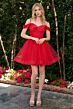 Elizabeth K GS3861 Corset Bodice Cold-Shoulder Dress